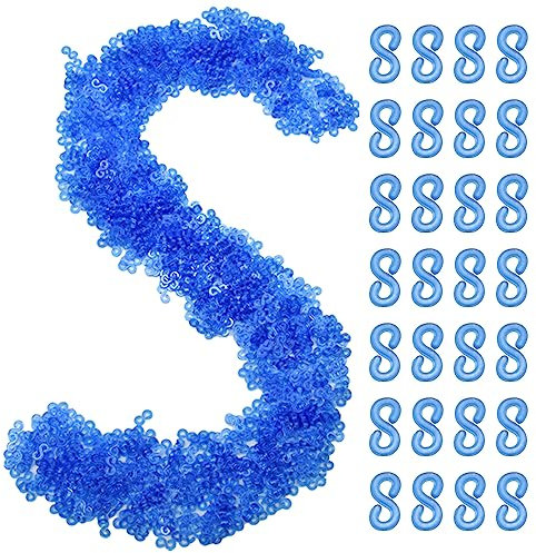 Ruidee 1000 Pieces S Clips Rubber Band Bracelet Hooks Clasps for Loom Bracelets and DIY Bracelet Making（Blue）