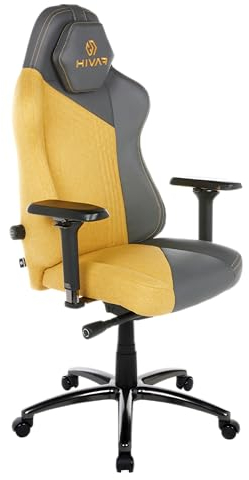 HIVAR Skylar Sun Obsidian | Ergonomischer Gaming Stuhl Bürostuhl, Lordosenstütze, Synchronmechanik, 4D Armlehnen | bis 110 kg