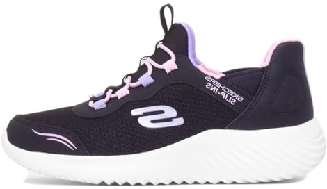 Skechers Mädchen Bounder Simple Cute Slip-InTurnschuhe, Black Synthetic/Trim, 36.5 EU