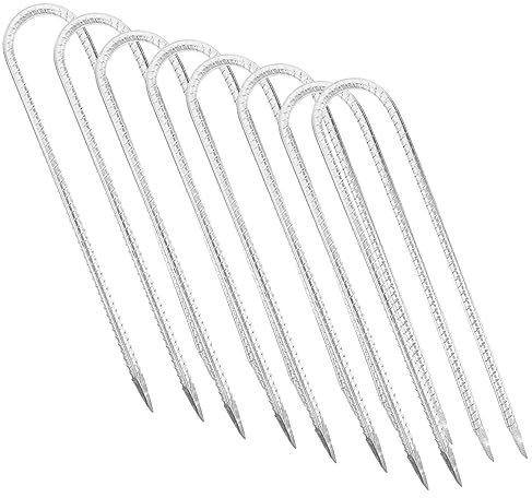 Kisangel 8stücke U-förmige Erdanker Gras Verankerung Befestigung Zelt Gartennetz Stahl Landschaftsnägel