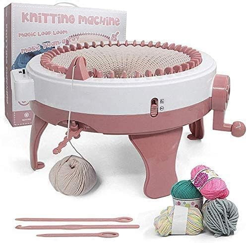 COOVS Strickmaschine Stricken Loom Kits mit Reihenzähler, Große DIY Doppelstrickmaschine Rundwebstuhl, für Mützen, Socken, Schals, 48 Nadeln