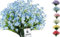 Siganorpy 8 Pcs Artificial Daffodils Flowers Outdoor Table Vase Artificial Flowers Resistant Fake Flowers Faux Flowers Shrubs for Indoor Outside Garden Porch Window Box Home Decoration (Blue)