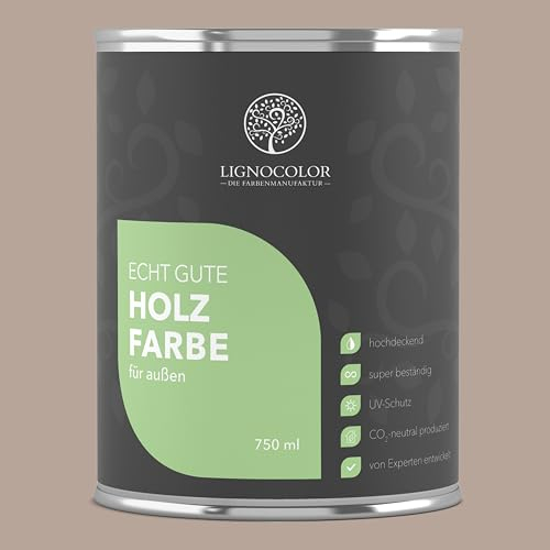 Lignocolor Holzfarbe Außen matt | wetterfeste Farbe für den Außenbereich (Mushroom matt, 2,5L) | hochdeckend & hochbeständig