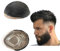 FPM Toupee für Männer - 10x8 Haarteile aus Menschlichem Haar, Ersatzsystem, Haarprothese, Haar Patch Units, Implant (#1B Off Black)