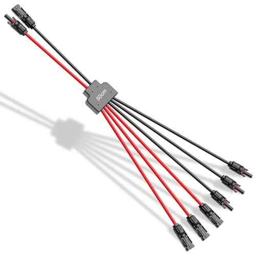 MXRPV Solar-Anschlusskabel, Solar-Panel Y Zweig Parallelverbinder, 30A 1000V 6mm² 2 bis 6 Splitter Solar-Panel-Steckverbinder Verlängerungskabel Solarkabel Stecker,Solarpanel-Anschlusskabel (2 bis 6)