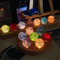 TQQEPOOL 7 Farben 40mm Eis Geknackte Glaskugeln, 3D-Effekt Farbvariation Seven Star Array High-End-Licht-Heimdekoration, For Meditations-Heimdekoration,(Round+Long Base,A 7 Ball Sapele)