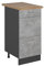Vicco Mueble bajo de Cocina R-Line, Hormigón, 40 cm con cajones, ET Roble