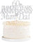 60th Diamond Wedding Cake Topper Glitter Sliver 60 Wedding Anniversary Mum & Dad Cake Topper for 60th Anniversary Celebration Party