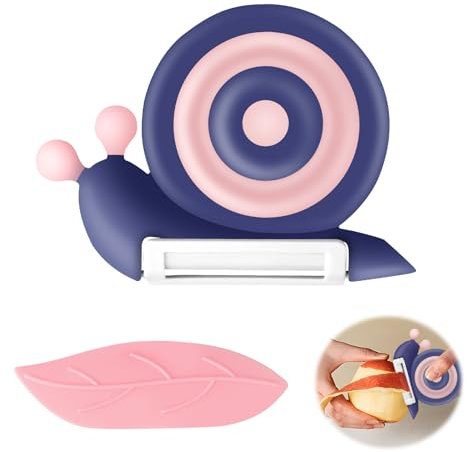 Sparschäler Kinder, Schnecken Spargelschäler, Handheld Apfelschäler, Universalschäler, Keramik Kartoffelschäler, Peeler Snail Tragbarer für Haushalt Picknick Camping (Lila)