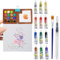 Mini Aquarell Travel Set,Tragbare Aquarellfarben Sets, Holz, Mini Aquarell Palette Reiseset mit Farbkasten aus Holzgitter,Stift und Binderclip,12 Farben für Maler,Künstler und Studenten