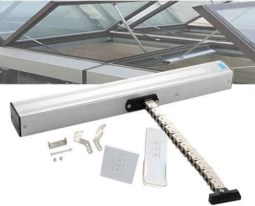 Elektrischer FensteröFfnerantrieb, Doppelkette/GeräUscharm, 400N SchließKraft/Diebstahlsicher, Hub 300-600mm, Mit Fernbedienung + Schalter, FüR Dachfenster, GewäChshäUser,400mm