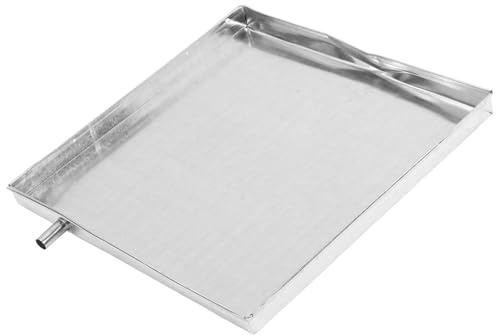GAROZATION Air Conditioner External Unit Drip Pan Metal Water Tray Iron Material Silver Colour Collects and Drains Water Resistant to Deformation Outdoor Use