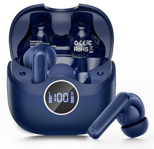 ANC Kopfhörer Kabellos Bluetooth, Bluetooth 5.4 Kopfhörer mit 8 EQ-Modu, -45 dB ANC Noise Cancelling In Ear Kopfhörer mit 6-Mic KI Klarer Anruf, APP-Steuerung, Kabelloses Laden, Multipoint, IP7, 40st