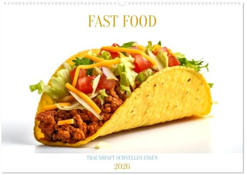 FAST FOOD (Wandkalender 2026 DIN A2 quer), CALVENDO Monatskalender: Traumhaft schnelles Essen (CALVENDO Lifestyle)