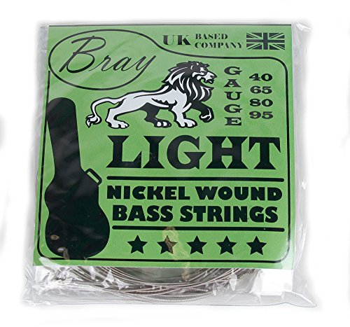 Cordes BRAY pour guitare basse 4 cordes (Tirant 40-105) - parfaites pour la guitare basse Fender, Gibson, Yamaha, Squier et Ibanez - sticker vinyle inclus