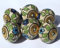 AEARJOHN 6 x Antique Cream Round with William Morris Blue Flowers(Brass Fittings) Ceramic Cupboard Door knob Drawer Pull Shabby Chic Handle Porcelain