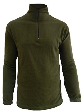 Maglia in Micro Pile Mezza Zip Verde Militare TG. XL