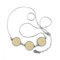 Gelb Mustern Bark Fingerabdruck Runde Form Anhänger Halskette Schmuck mit Kette Dekoration Geschenk