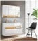 naka24 Badmöbel Set ''Bahama-WEIß 120 Badmöbel mit Doppelwaschbecken Badmöbelset LED (Waschbecken Waschbeckenunterschrank Spiegelschrank)