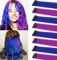 MOSCSMDY 8PCS Blue Purple Clip in Coloured Hair Extensions for Girls Multiple Colors Hair Extensions Wig Pieces for Teens Colorful Party Highlights Synthetic Straight Haripieces(Blau Lila)