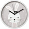 Hama Kinder Wanduhr Lovely Bunny ohne Ticken (runde Kinderuhr mit Hasen Motiv, batteriebetriebene Quarz Wanduhr mit Sekundenzeiger, Kinderzimmer, ideal als Lernuhr, Durchmesser 25 cm) weiß