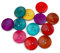 50 wunderschöne bunte Holzknöpfe 10mm bis 35mm, rund -Zweilochknöpfe 2-Loch-Knöpfe zum basteln nähen aufnähen Jackenknöpfe Mantelknöpfe scrapbooking (bunt, 20mm)