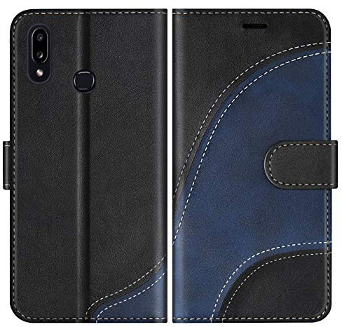 BoxTii Coque pour Galaxy A10S, Portefeuille Etui en Cuir PU, Magnétique Protection Housse Coque pour Samsung Galaxy A10S, Noir