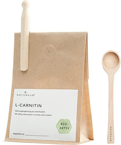 Naturkur® L-Carnitin L-Tartrat - 300 g im lebensmittelechtem Beutel mit Frischhalteventil - Laborgeprüft, ohne Zusatzstoffe und sorgfältig hergestellt in Unterfranken