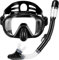 Schnorchel-Set, Zipoute Snorkel Dry-Top-Schnorchelausrüstung für Erwachsene, Panorama-Anti-Leck- und Anti-Beschlag-Hartglaslinse, Erwachsene verstellbares Schnorchel-Set, Tauchen, Schwimmtraining,