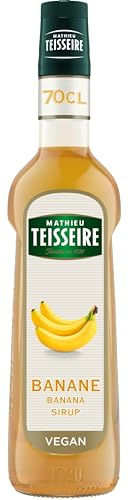 Mathieu Teisseire Banane Sirup, für Getränke, Erfrischungsgetränke, Cocktails, Kaffee und Desserts, Flasche 70 cl