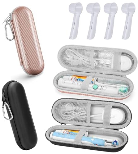 6 Stück Hülle für Zahnbürste Etui Set, Elektrische Zahnbürste Reiseetui mit Zahnbürstenkappen, Reiseetui Zahnbürste Elektrische, Hartschalenkoffer für Reisen und Geschäftsreisen