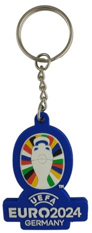 UEFA Euro 2024 Porte-clés avec logo Allemagne - 55 mm - en PVC, multicolore, 45 mm