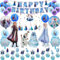 Geburtstag Luftballons Mädchen, 3D Folienballon Froze Geburtstagsdeko, Frozen Schneeflocken Ballons für Kinder, Spiraldekorationen Froze Party Luftballons, Wonderlan Thema Party Prinzessin Ballons