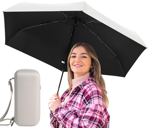 Sonnenschirm, UV Schutz, Upf 50+ , Reiseschirm, Durchmesser 89cm, Reisesonnenschirm, Sonnen- und Regenschirm für Mädchen, BLAUT, Refer to description