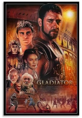 KKPLO Gladiator-Film-Poster, dekoratives Gemälde, Leinwand, Wandposter und Kunstdruck, modernes Familienschlafzimmer, Dekoration, Poster, 20 x 30 cm