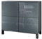 Vladon Buffet Rova V3 – Meuble de Cuisine Moderne avec 4 Portes Push-to-Open Anthracite Mat/Gris Haute Brillance (92,5 x 84.5 x 35)
