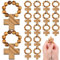 Landical Finger-Rosenkränze aus Olivenholz, Großpackung, Schulanfang, mit Anhänger, Mini-Kreuz, Gebet, Taufe, Gastgeschenke für Männer und Frauen, Hochzeit, Kirche, Lager, Sonntag, Schule
