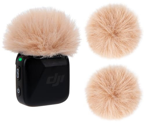 YOUSHARES DJI Mic Mini Wind Muff - 2 Packs Furry Microphone Windscreen for DJI Mic Mini Wireless Microphone to Reduce Wind Noise(Brown)