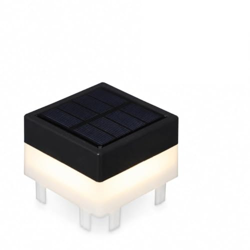 VALICLUD Solar Pfostenleuchte 6,8 cm Warmweiß und Kaltweiß für Zaunpfosten | IP44, Energieklasse A, solarbetriebene Gartenleuchte FüR Terrasse, einfache Installation，aus wetterfestem Kunststoff, schwarz