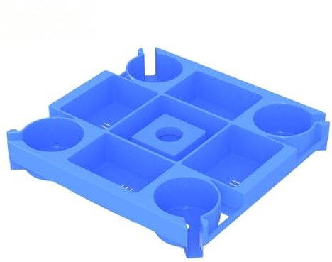 Bandeja de mesa para sombrilla de playa con 4 portavasos, 4 compartimentos para aperitivos, 4 ranuras para teléfono para postes de 0.7-1.6 pulgadas de diámetro, plástico resistente a los rayos UV