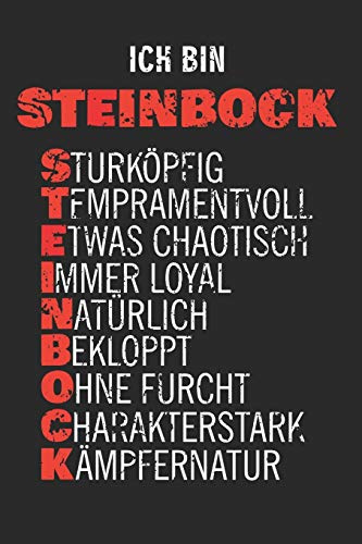 Ich Bin Steinbock: A5 Notizbuch für Sternzeichen Steinbock als Geschenk