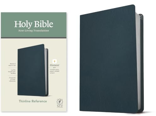 NLT Thinline Reference Bible, Filament Enabled Edition (Red Letter, Genuine Leather, Blue): New Living Translation, Navy Blue Genuine Leather, Thinline Reference Letter