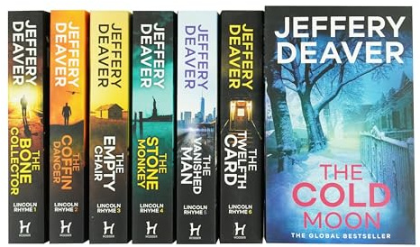 Lincoln Rhyme Thrillers Series Books 1 - 7 Collection Set by Jeffery Deaver (Bone Collector, Coffin Dancer, Empty Chair, Stone Monkey, Vanished Man, Twelfth Card & Cold Moon)