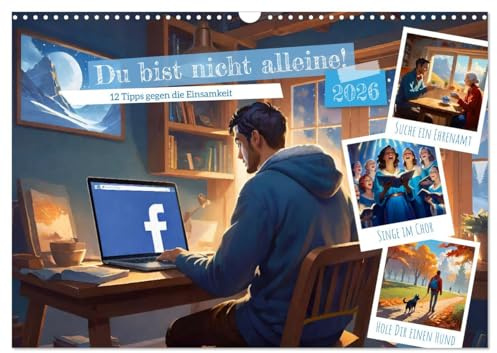 Du bist nicht alleine! (Wandkalender 2026 DIN A3 quer), CALVENDO Monatskalender: Mit Entschlossenheit gegen die Einsamkeit (CALVENDO Menschen)