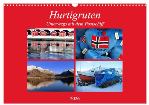 Hurtigruten - Unterwegs mit dem Postschiff (Wandkalender 2026 DIN A3 quer), CALVENDO Monatskalender: Für die einen ist es die schönste Seereise der ... Art Norwegen kennenzulernen. (CALVENDO Orte)