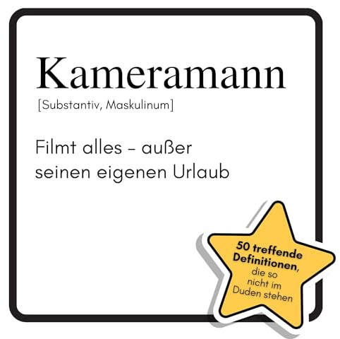 Kameramann: Filmt alles – außer seinen eigenen Urlaub. Das lustige Geschenkbuch für Mann, Frau, Kollege, Freund zu Geburtstag, Weihnachten