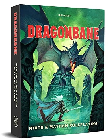 Free League Publishing Dragonbane: RPG Core Set - Mirth & Mayhem Boxed Set, Includes-Dice, Rulebook, Map & More