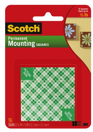 Scotch 12.7 x 12.7mm Permanent Mounting Squares (96 Squares per Pack)