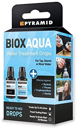 Pyramid Biox Aqua Chlorine Dioxide Water Treatment Drops for Travellers Camping Backpackers - treats 60 litres