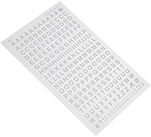 White Letters Transfers - 6 mm - 1 Sheet